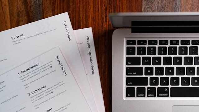 Laptop with paper
