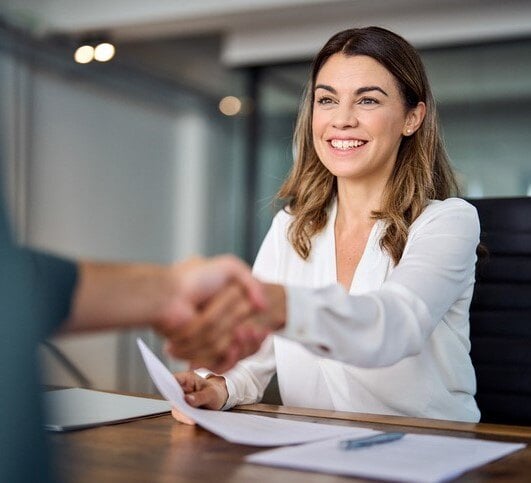 Woman shaking hands