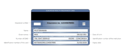 European Health Card with magnetic band