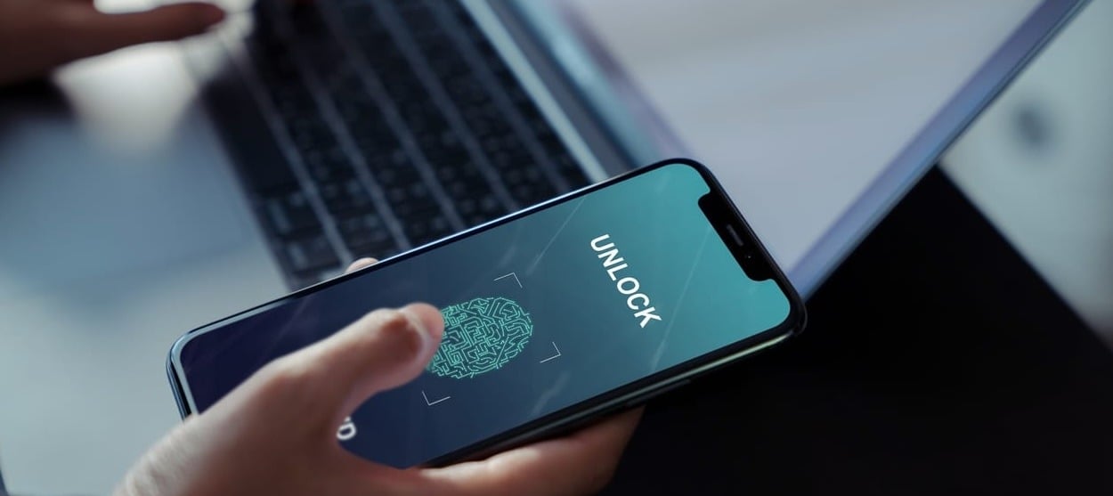 Finger with phone for unlocking