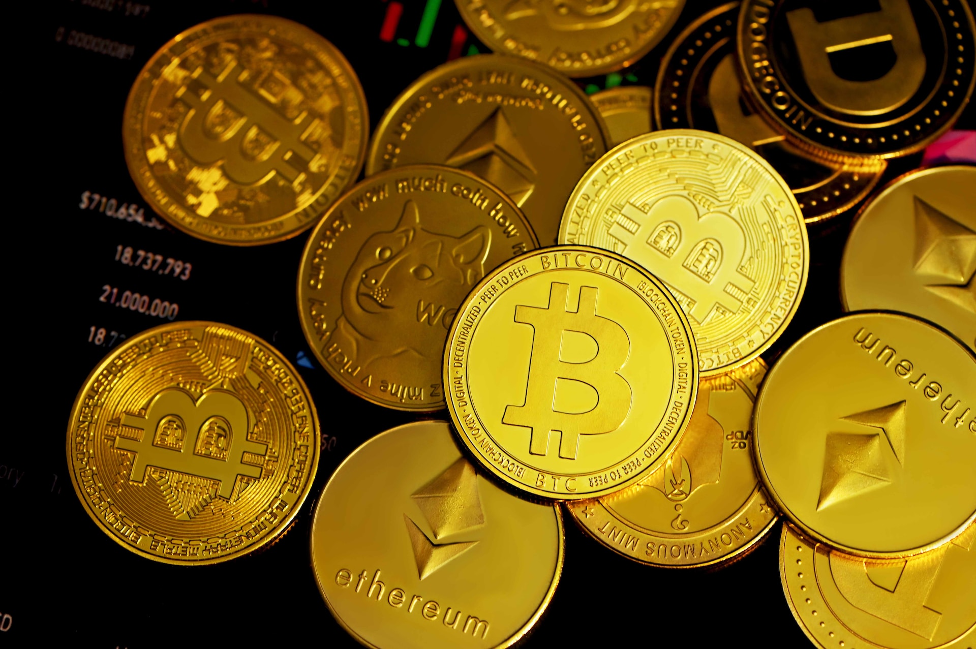 Bitcoin Dogecoin Ethereum Krypto Coins